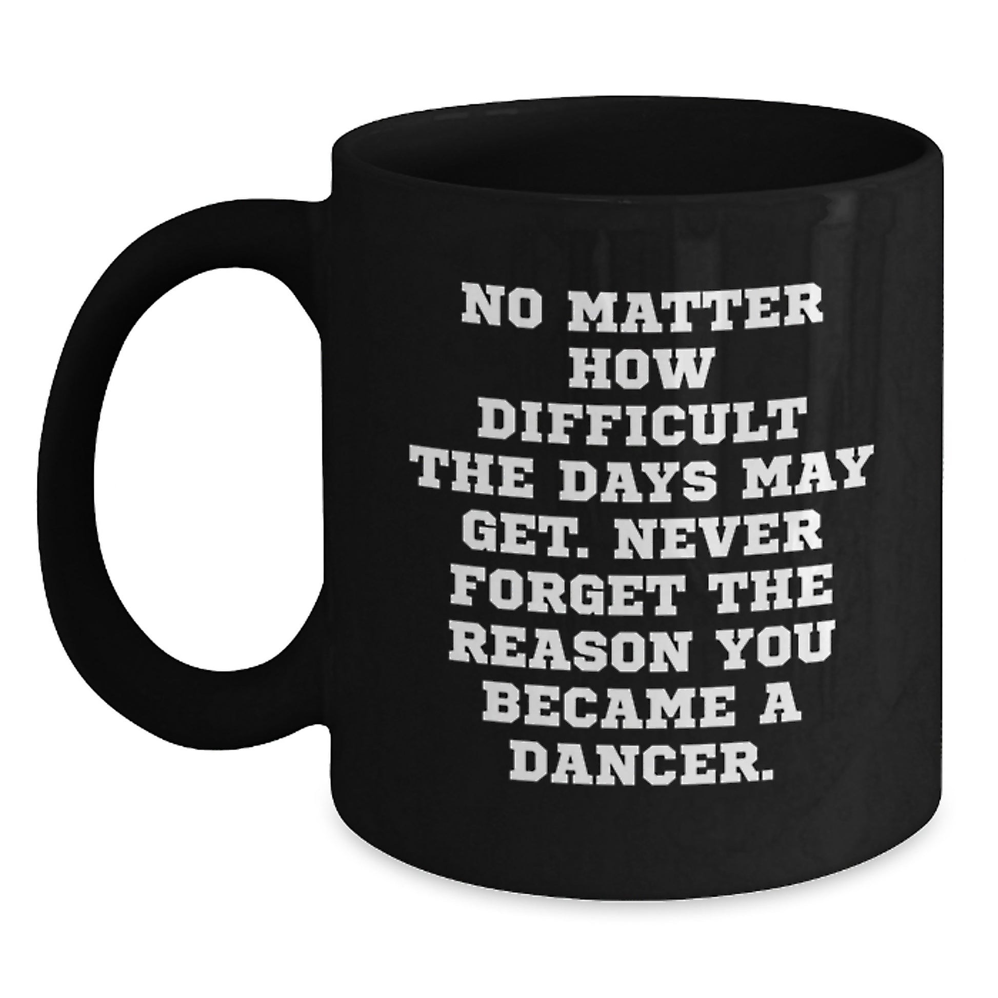 Funny Inspirational Dancer Gifts from Men to Dancer Friends for Christmas Unique Black Coffee Mugs with Quote Never Forget The Reason You Became A Dancer - Main