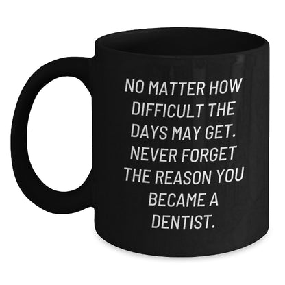 Funny Inspirational Gifts from Family to Dentist Birthday Unique Mugs Black Coffee Quote Never Forget the Reason You Became A Dentist - Main