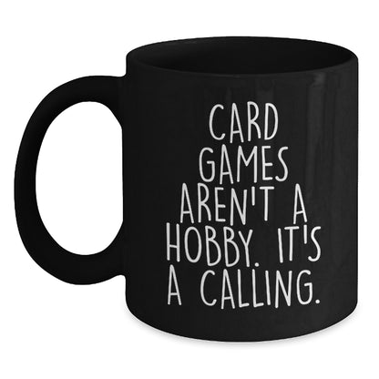 Funny Card Games Gifts for Mom - Black Coffee Mug from Daughter - Inspirational Quote - Unique Mother's Day Present for Card Games Enthusiast - Main