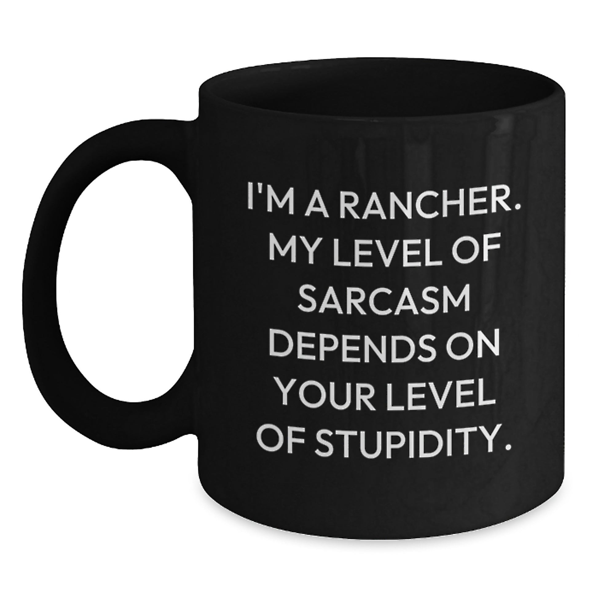 Funny Rancher Gifts from Family, Valentine's Unique Mugs for Men, Sarcasm Level Black Coffee Mug - Main