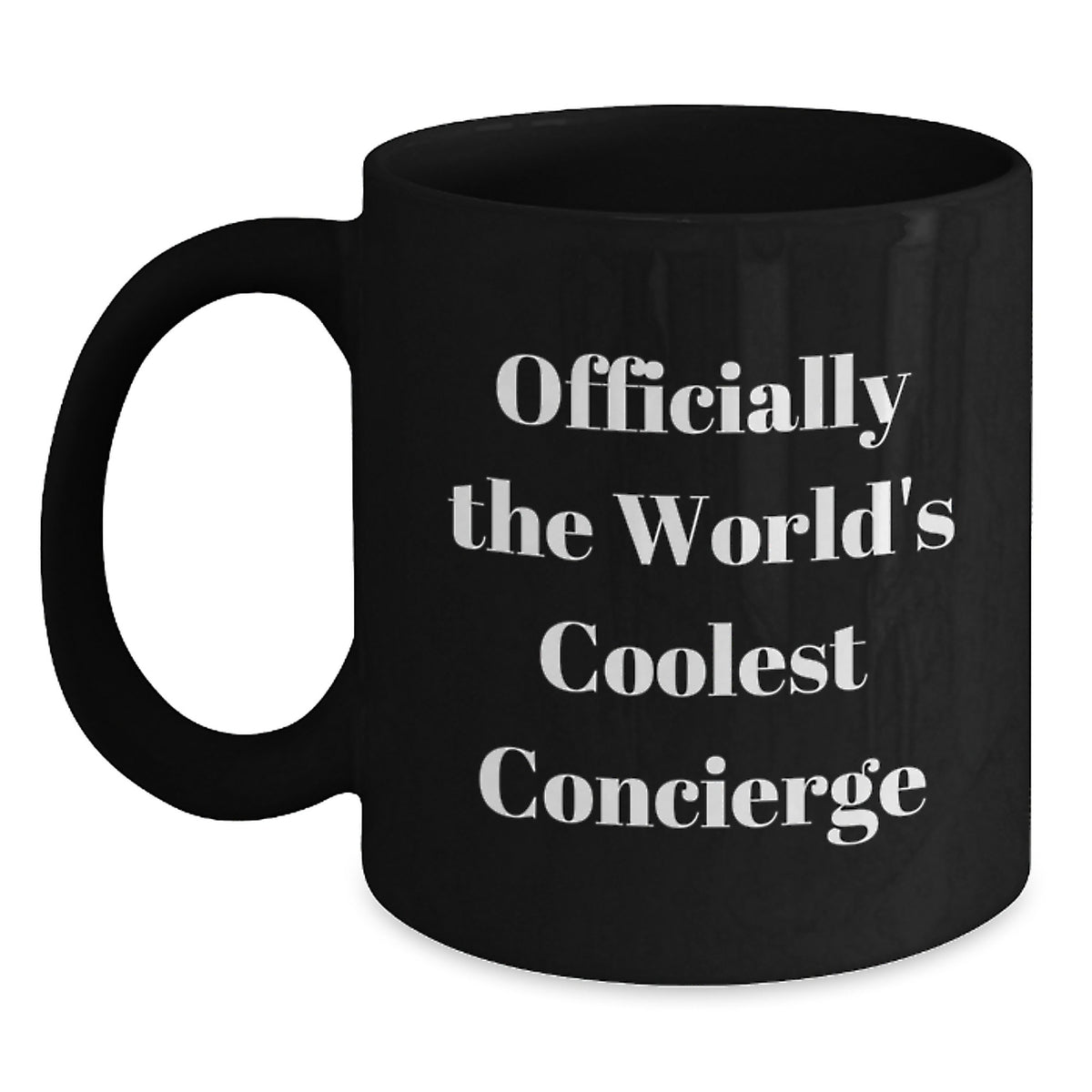 Gifts from Men for Officially The World's Coolest Concierge - Funny Black Coffee Mug for Mother's Day Unique Gifts for Women - Main