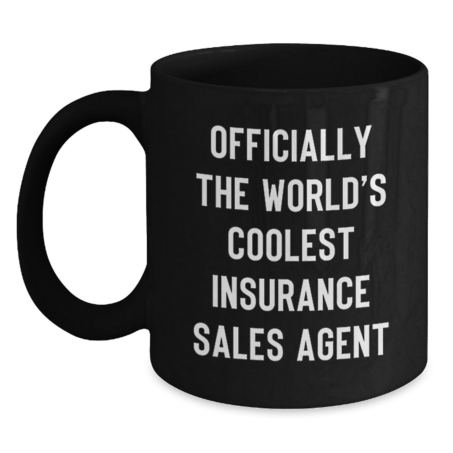 Gifts from Friends for Insurance Sales Agent, 'Officially The World's Coolest Insurance Sales Agent' Funny Black Coffee Mug, Valentine's Unique Mugs - Main