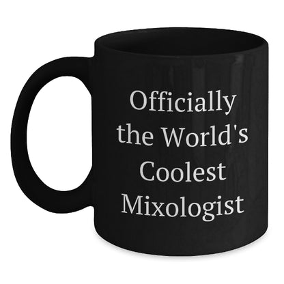 Funny Mixologist Gifts from Dad for World's Coolest Barista, Black Coffee Mug, Father's Day Unique - Main