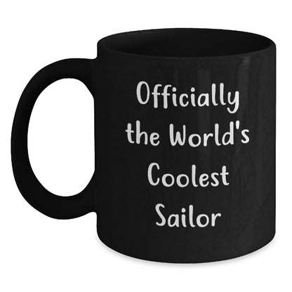 Funny Sailor Gifts for Men, Sailor Men Black Coffee Mug, Gifts from Friends for Sailor Dad on Father's Day - Main