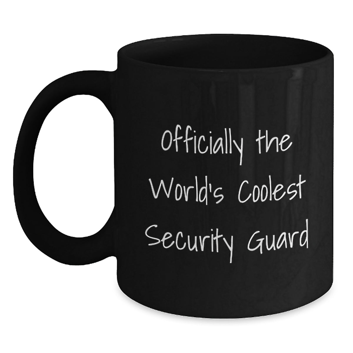 Funny Security Guard Gifts from Men, Black Coffee Mug for Security Guard, Officially World's Coolest Security Guard Quote - Main