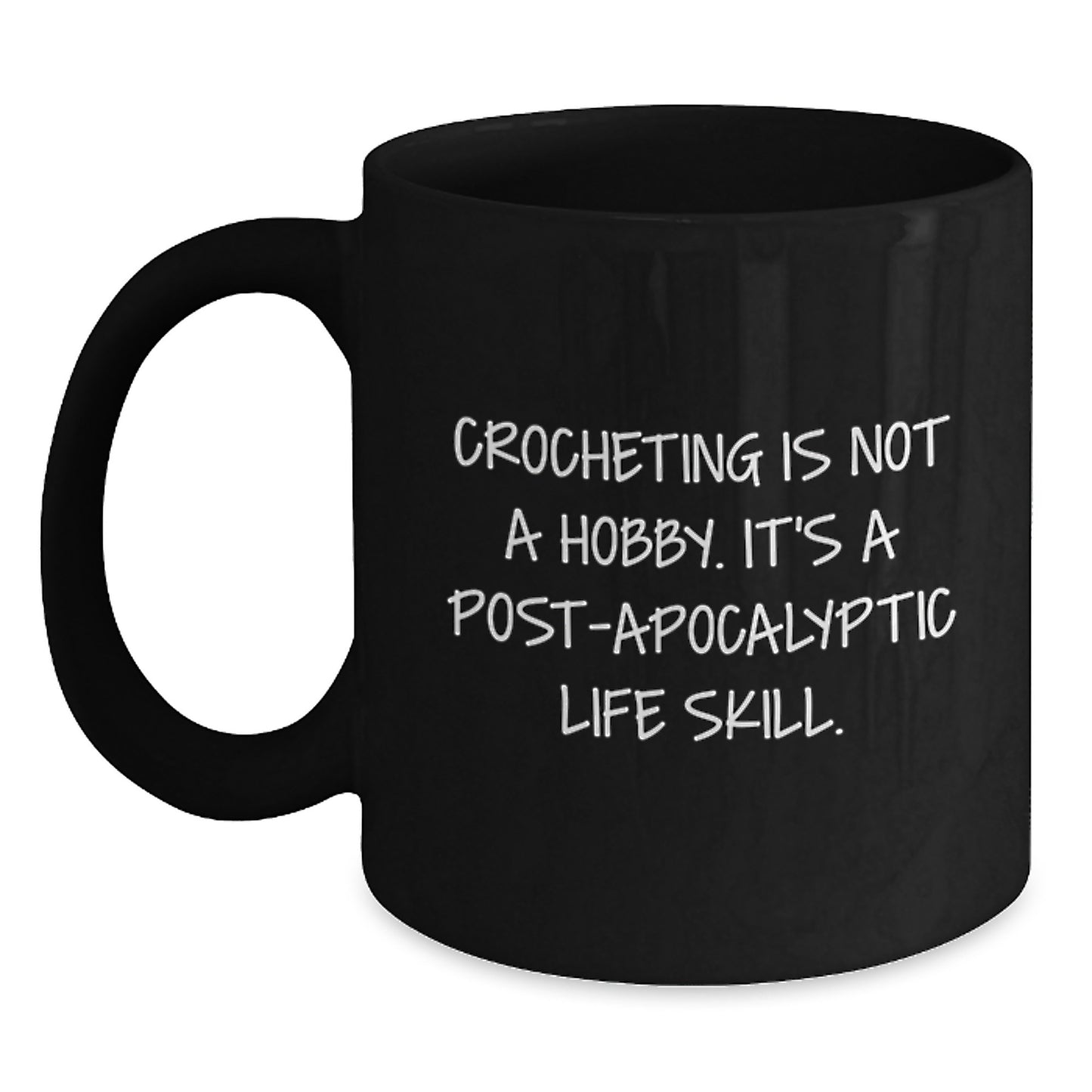 Funny Crocheting Gifts for Her from Family, Unique Black Coffee Mug for Crocheting Enthusiasts, Graduation Unique Gifts for Friends - Main