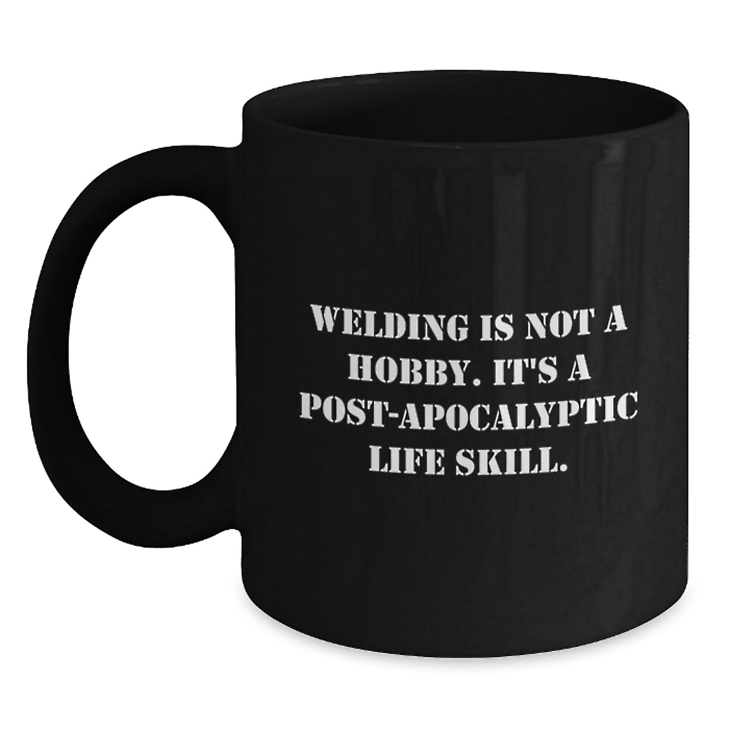 Welding Humor Gifts for Him from Friends on Birthday, Funny Black Coffee Mug for Welding Enthusiasts - Main
