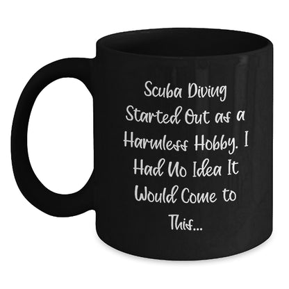 Scuba Diving Gifts for Men, Funny Scuba Diving Birthday Unique Gifts from Friends to Scuba Diving Enthusiasts - Black Coffee Mug - Main