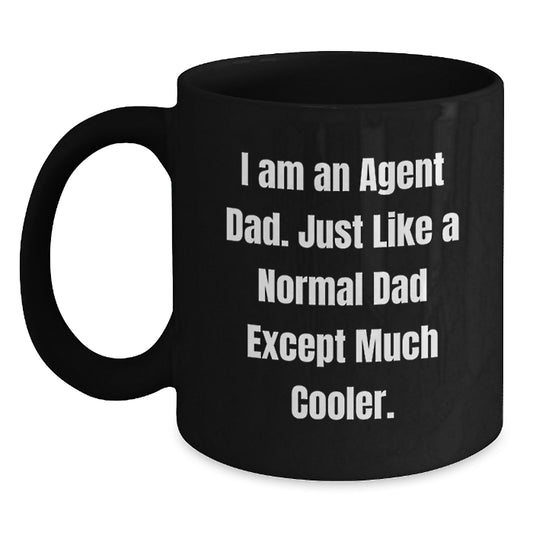 Funny Agent Dad Gifts for Agent Men, Cute Agent Black Coffee Mug, Inspirational Graduation Unique Gift - Main