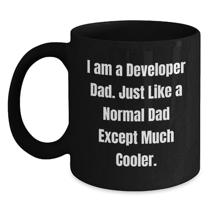 Developer Humor Funny Gifts from Dad to Developer Kids Black Coffee Mug for Graduation Unique - Main
