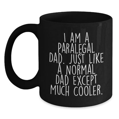 Funny Paralegal Gifts for Paralegal Dads, Black Coffee Mug, Graduation Unique Gifts from Men to Family - Main
