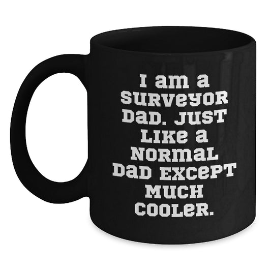 Surveyor Keepsake Premium Black Coffee Mug for Him Birthday Gift - Main