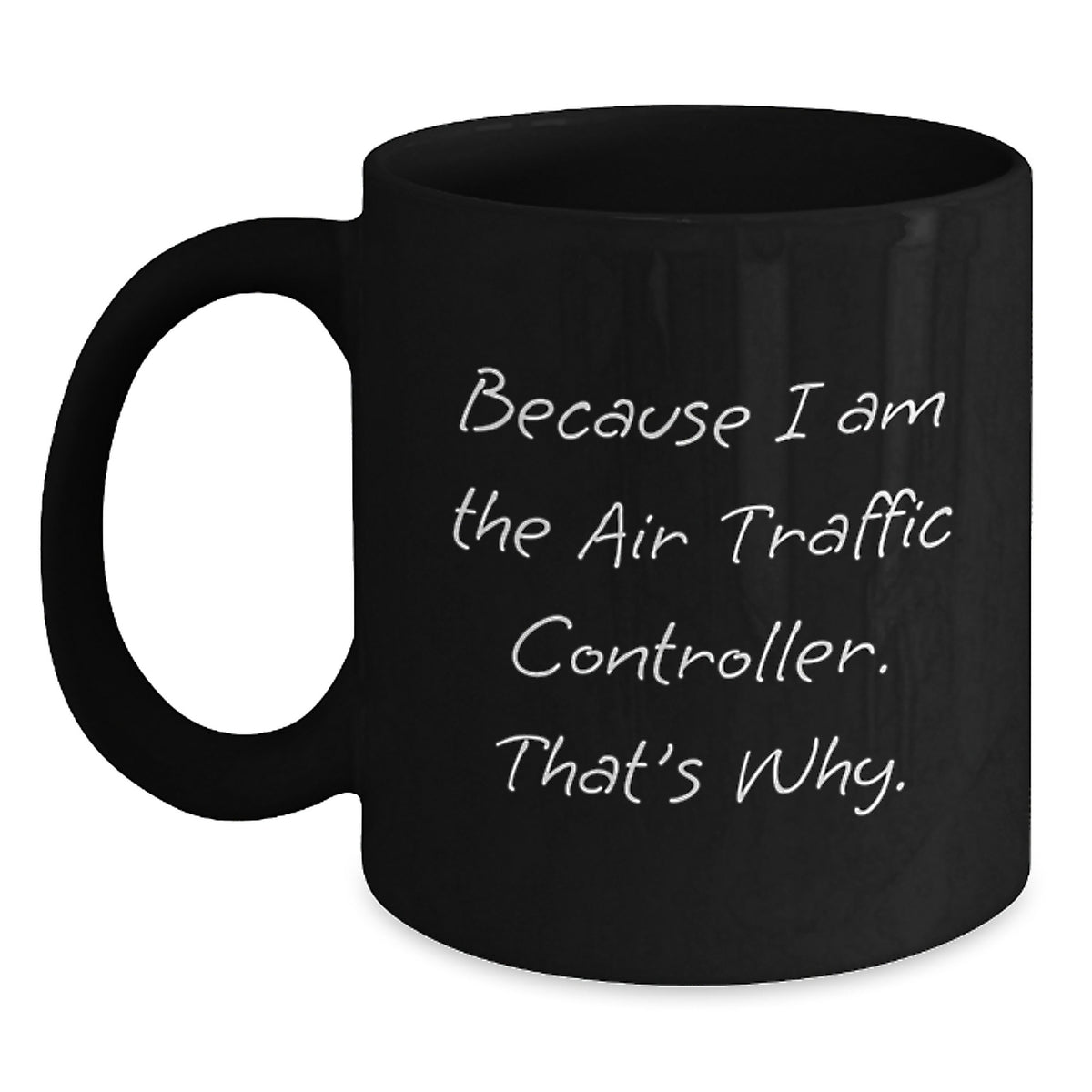 Air Traffic Controller Black Coffee Mug for a Best Friend Birthday Gift - Main