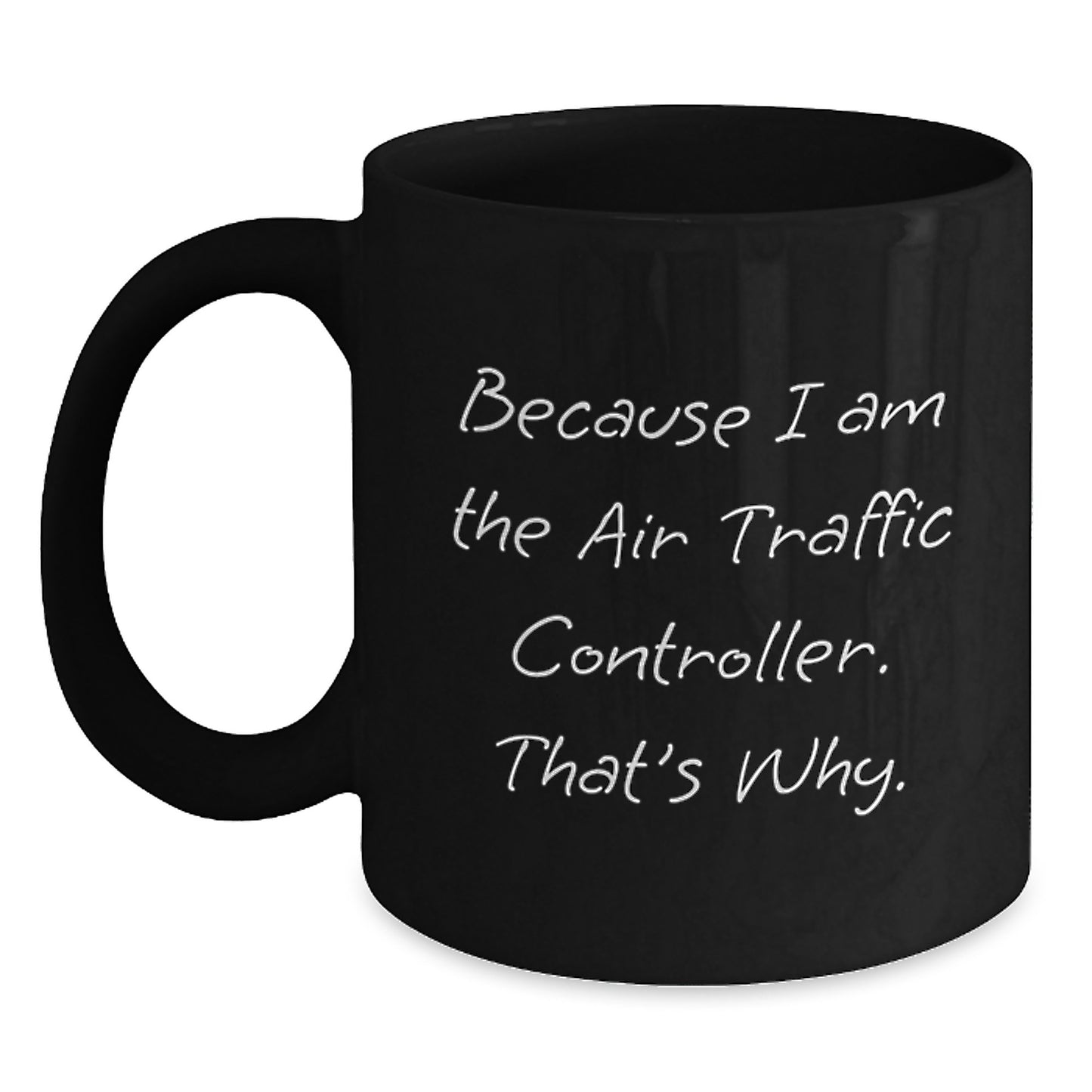 Air Traffic Controller Black Coffee Mug for a Best Friend Birthday Gift - Main