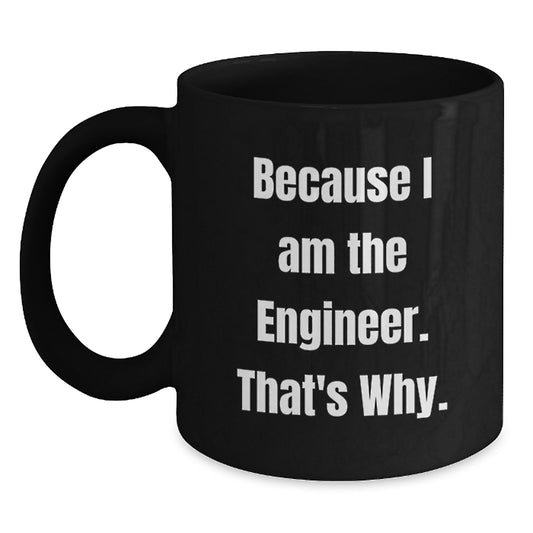 For Him Keepsake Engineer Black Coffee Mug Birthday Gift - Main