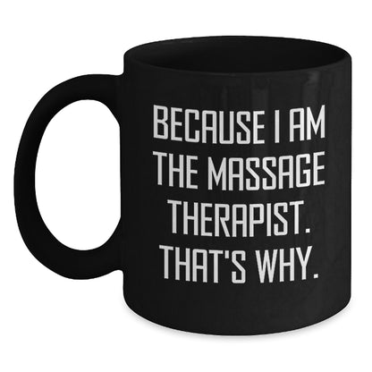 Birthday Gift for Her Massage Therapist Black Coffee Mug Present - Main