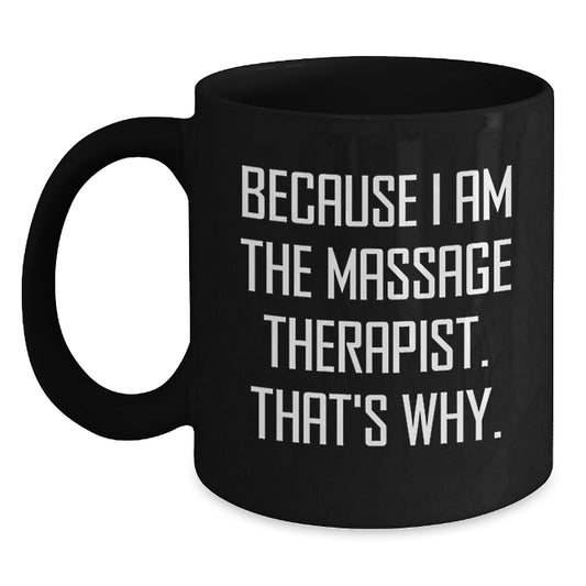Birthday Gift for Her Massage Therapist Black Coffee Mug Present - Main
