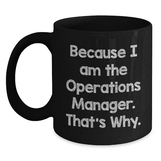 Birthday Gift for Her Operations Manager Black Coffee Mug Present - Main