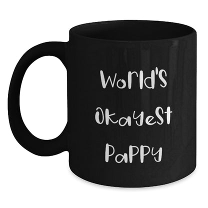 Humorous Coffee Mug Gift for Friends - World's Okayest Pappy Novelty - Main