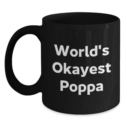 Poppa Keepsake Black Coffee Mug for Him Birthday Gift - Main