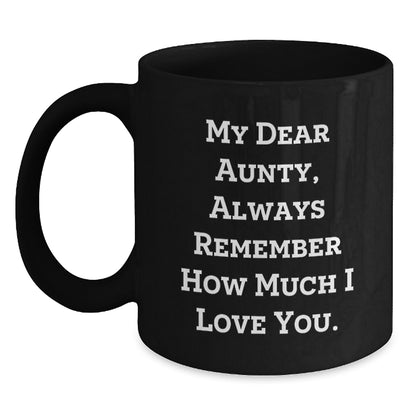 Funny Gifts from Men to Aunty, Birthday Unique Gifts for Aunty, Black Coffee Mug with Always Remember How Much I Love You Quote - Main