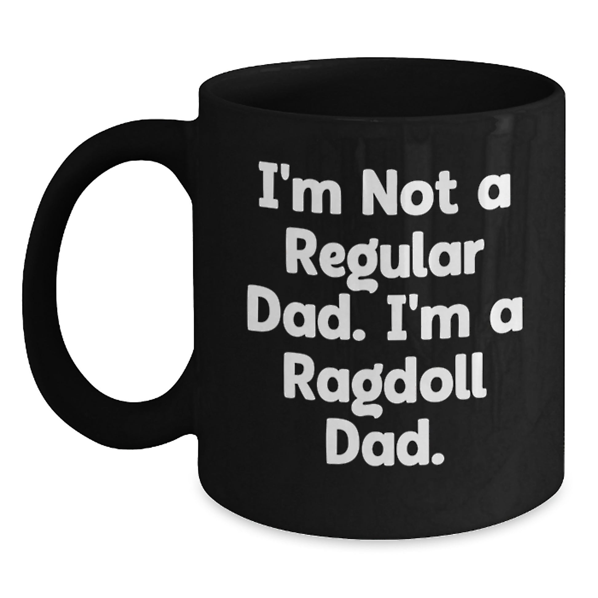 Funny Ragdoll Cat Gifts for Men, Unique Black Coffee Mugs from Dad, Christmas Unique Gifts - Main
