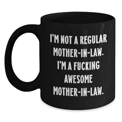 Funny Mom-in-law Gifts from Men to Awesome Moms, Black Coffee Mug for Graduation Unique Gifts - Main