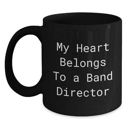 Funny Band Director Gifts from Friends Christmas Unique Mugs for Him or Her - 'My Heart Belongs To A Band Director' - Main