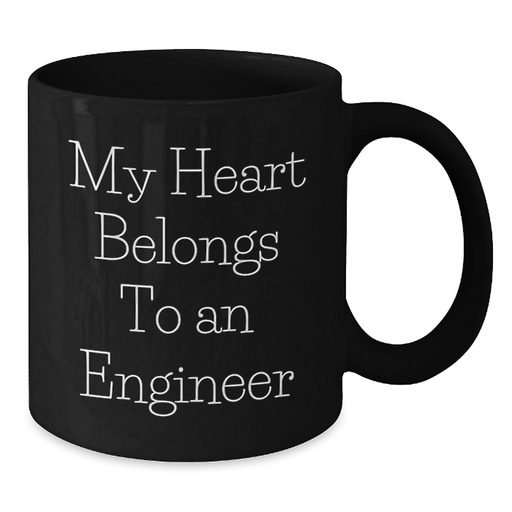 Funny Engineer Gifts - 'My Heart Belongs To An Engineer' Black Coffee Mug for Him or Her, Birthday Unique Gifts from Family, Friends, Coworkers - Additional