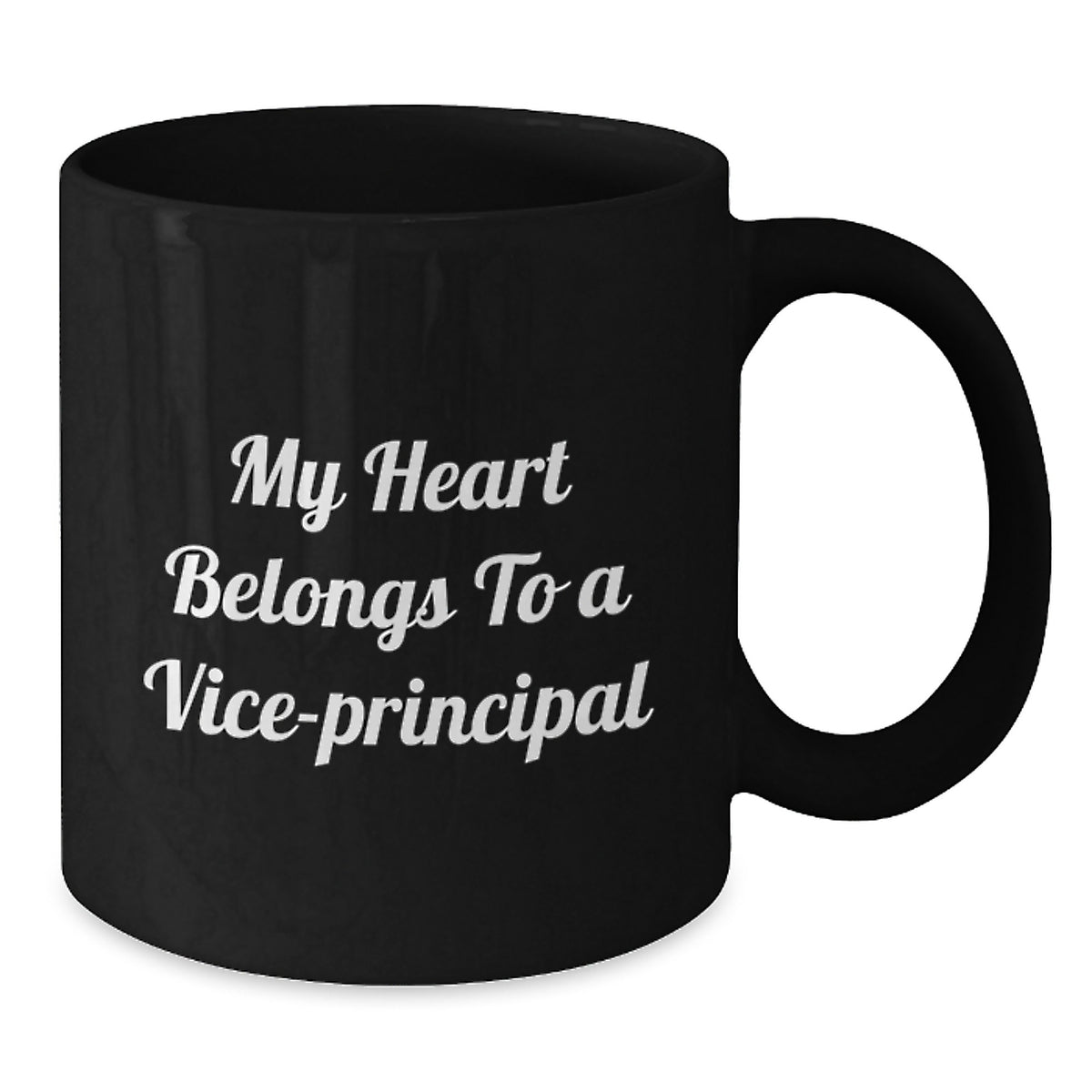 Funny Vice-principal Gifts, Black Coffee Mug, Birthday Unique Presents from Men, Gifts for Vice-principal, 'My Heart Belongs To A Vice-principal' - Additional