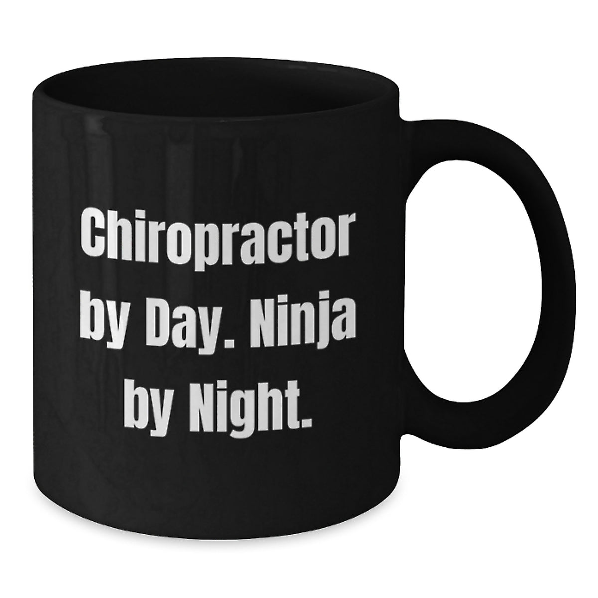 Funny Chiropractor Gifts for Men, Black Coffee Mug from Family, 'Chiropractor By Day. Ninja By Night.' - Additional