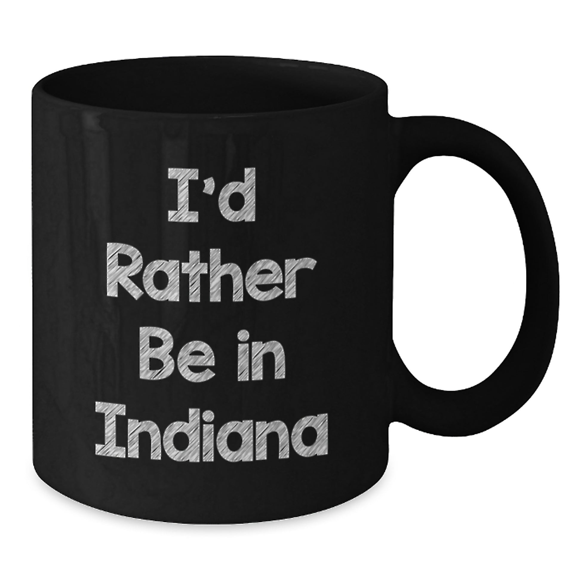 Gifts from Friends and Family, Indiana Black Coffee Mug, 'I'd Rather Be In Indiana' Funny Quote, Unique Christmas Unique Gifts, Black Coffee Mug for Indiana Enthusiasts - Additional