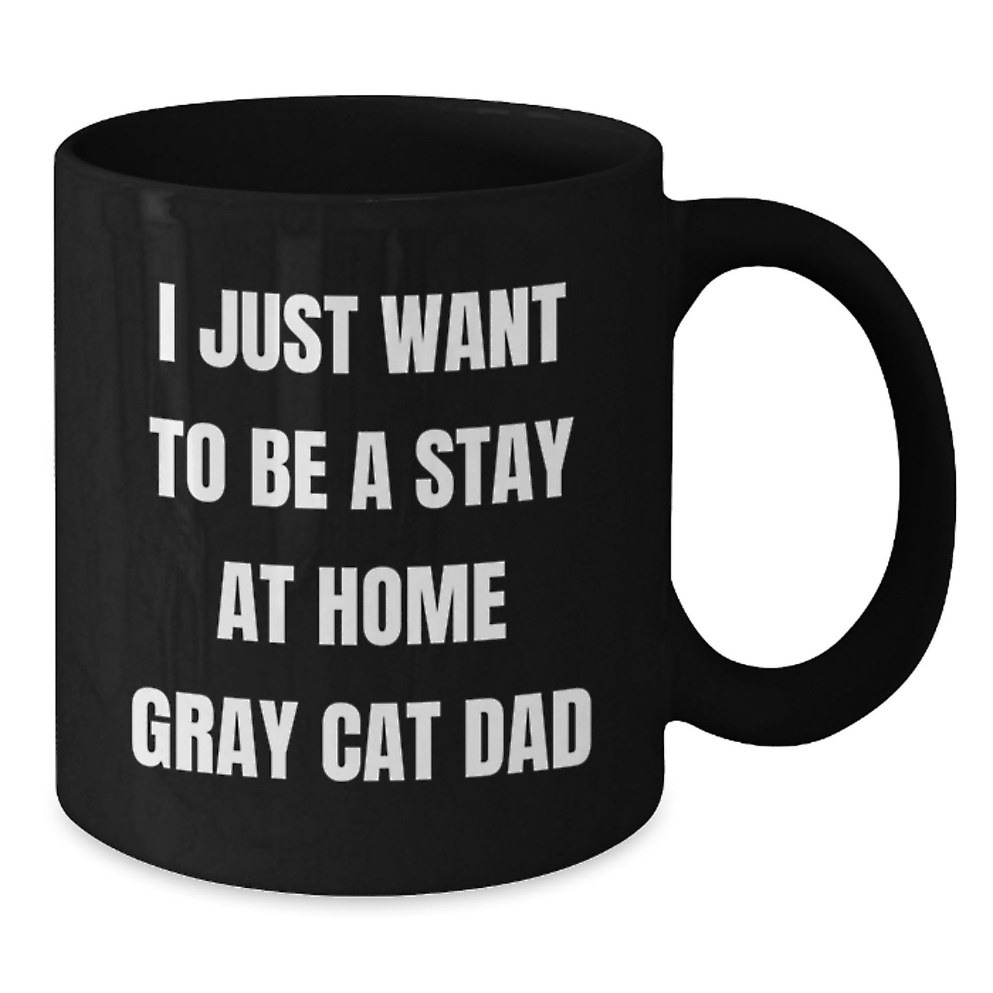 Funny Gray Cat Gifts for Stay at Home Gray Cat Dad, Unique Black Coffee Mugs for Cat Lovers, Christmas Unique Gifts from Men to Friends - Additional