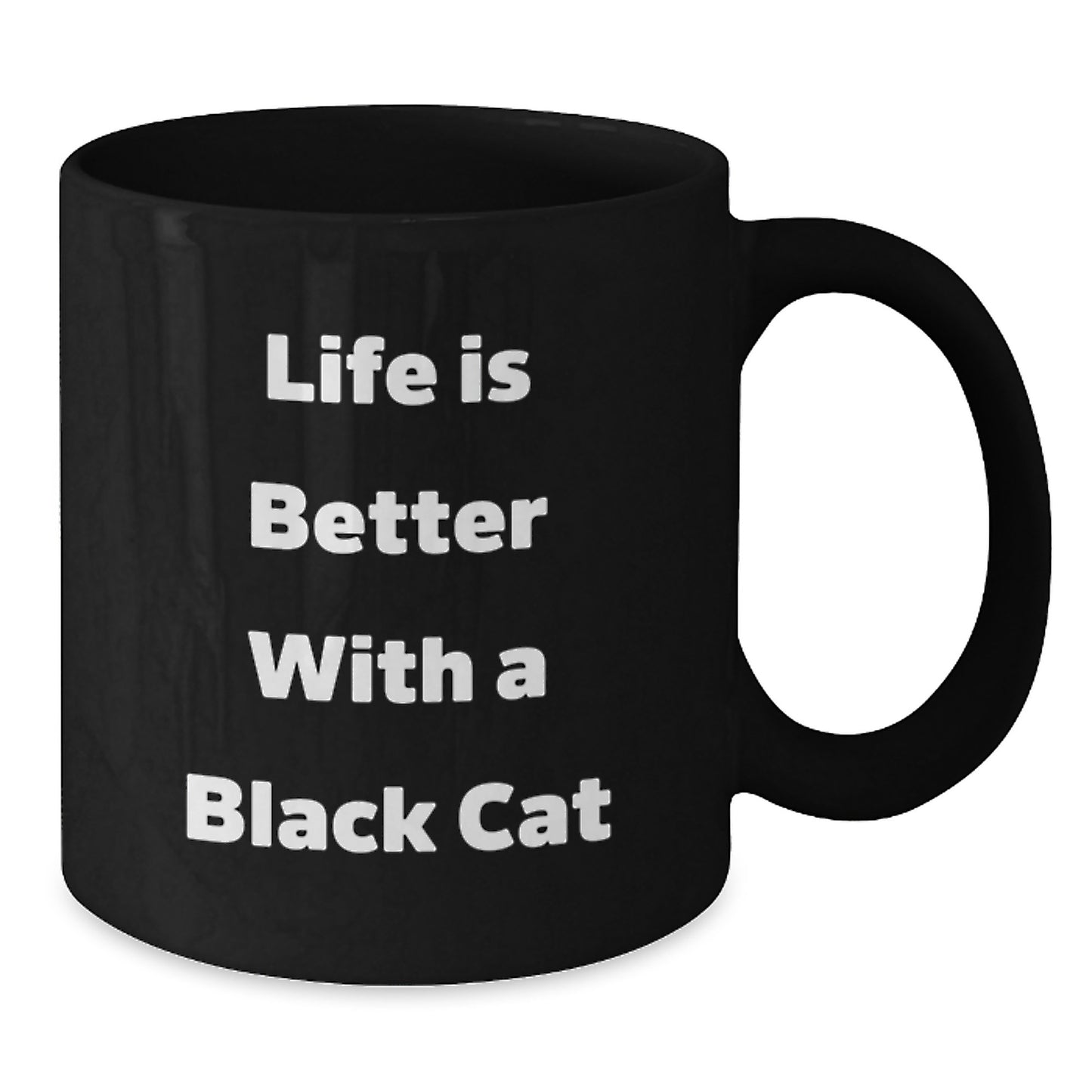 Black Cat Funny Quote Black Coffee Mug Gifts for Friends and Family from Men - Additional