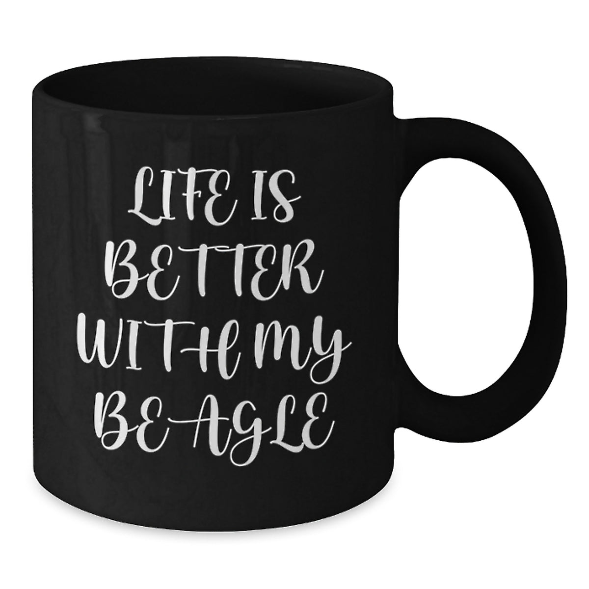Funny Beagle Dog Gifts for Birthday, Black Coffee Mug from Friends for Beagle Lovers, Life Is Better With My Beagle Inspired Ceramic Mug - Additional