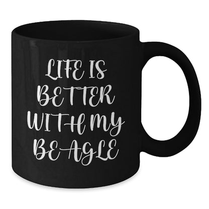 Funny Beagle Dog Gifts for Birthday, Black Coffee Mug from Friends for Beagle Lovers, Life Is Better With My Beagle Inspired Ceramic Mug - Additional