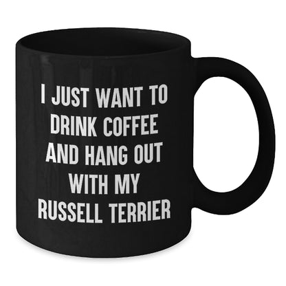 Funny Russell Terrier Dog Black Coffee Mug Gifts from Men to Friends for Birthday - Additional