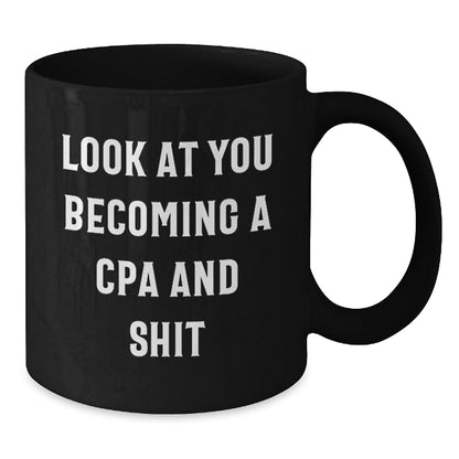 CPA Celebration Funny Quote Black Coffee Mug Gifts from Friends to CPA Graduate - Additional