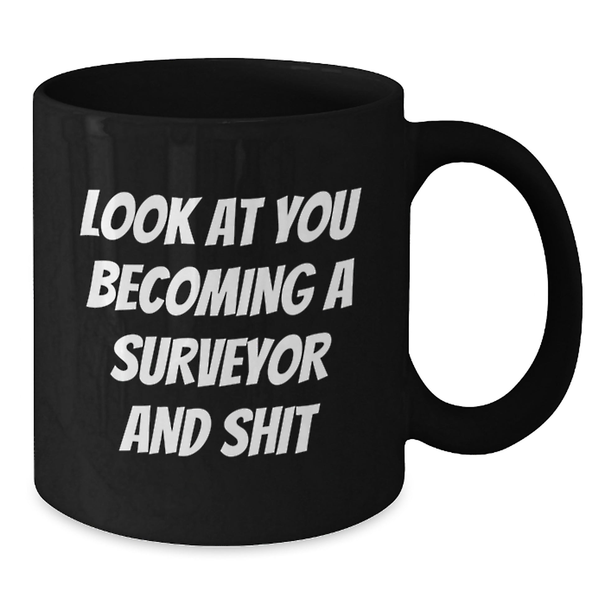 Funny Surveyor Gifts for Men from Friends - Black Coffee Mug for Birthday - Additional