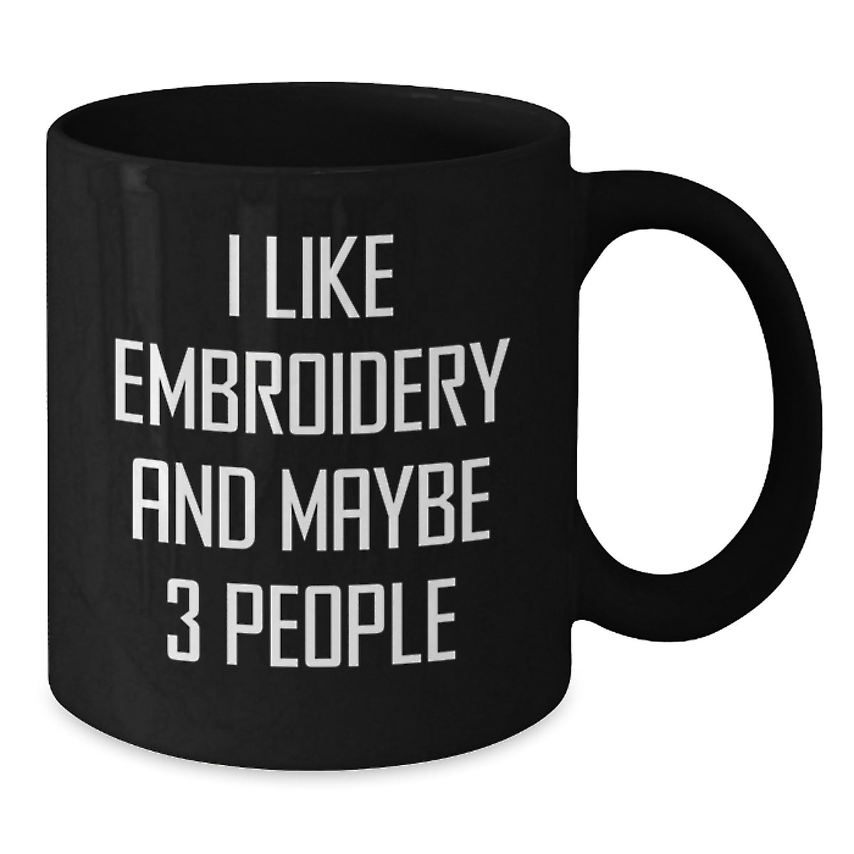 Embroidery Enthusiast's Delight, Funny Quote, Black Coffee Mug, Gifts from Friends, Gifts for Embroidery Lovers, Birthday Unique Gifts - Additional
