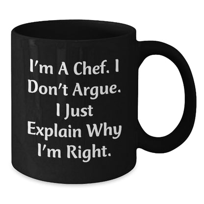 Funny Chef Gifts Christmas Unique Black Coffee Mugs for Him, Gifts from Men to Chef Friends - Additional