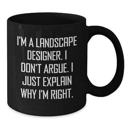 Funny Landscape Designer Gifts from Friends - I'm Right Black Coffee Mug for Men Women Coworkers Family - Additional
