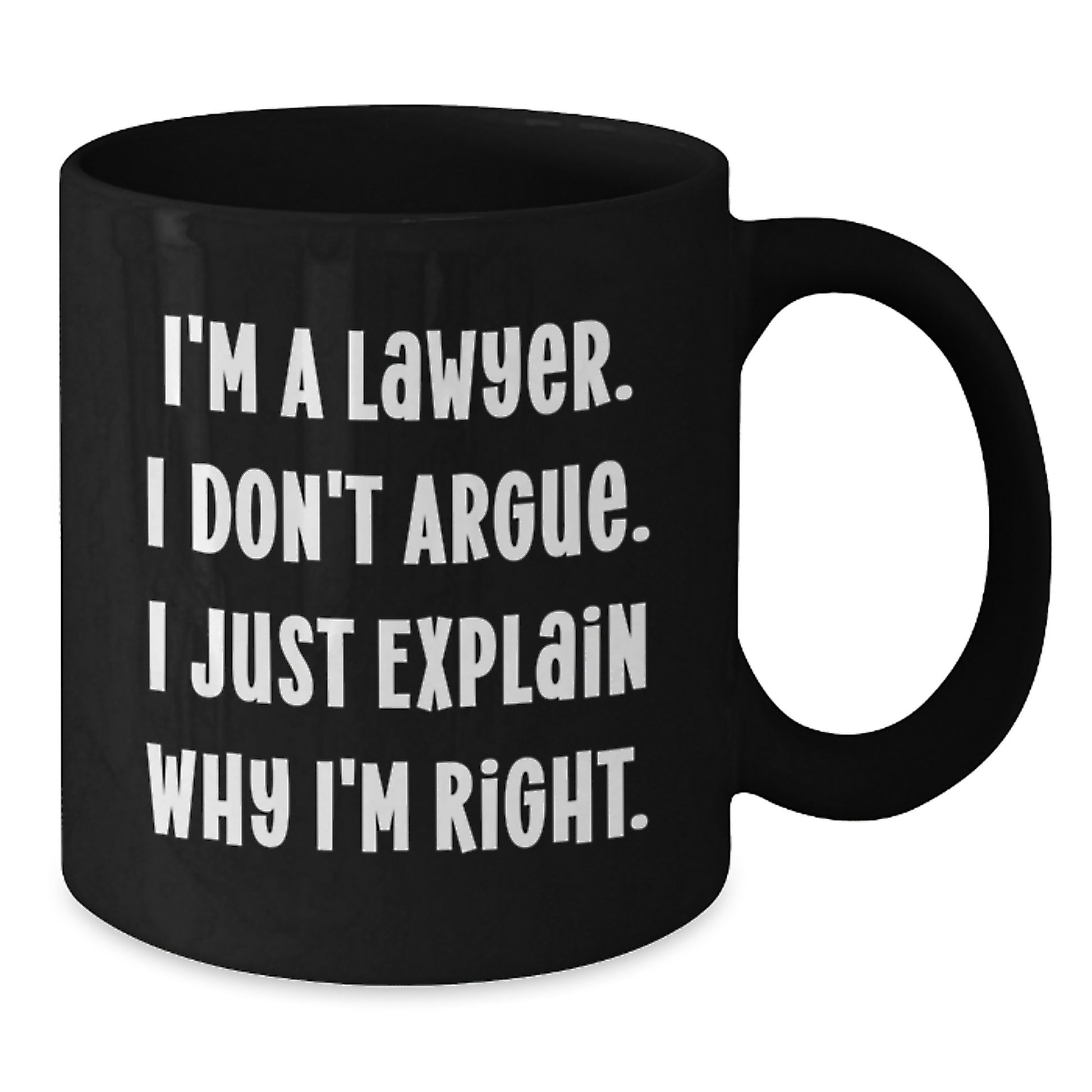 Funny Lawyer Gifts for Men, 11oz or 15oz Black Coffee Mug, Christmas Unique Presents from Friends - Additional