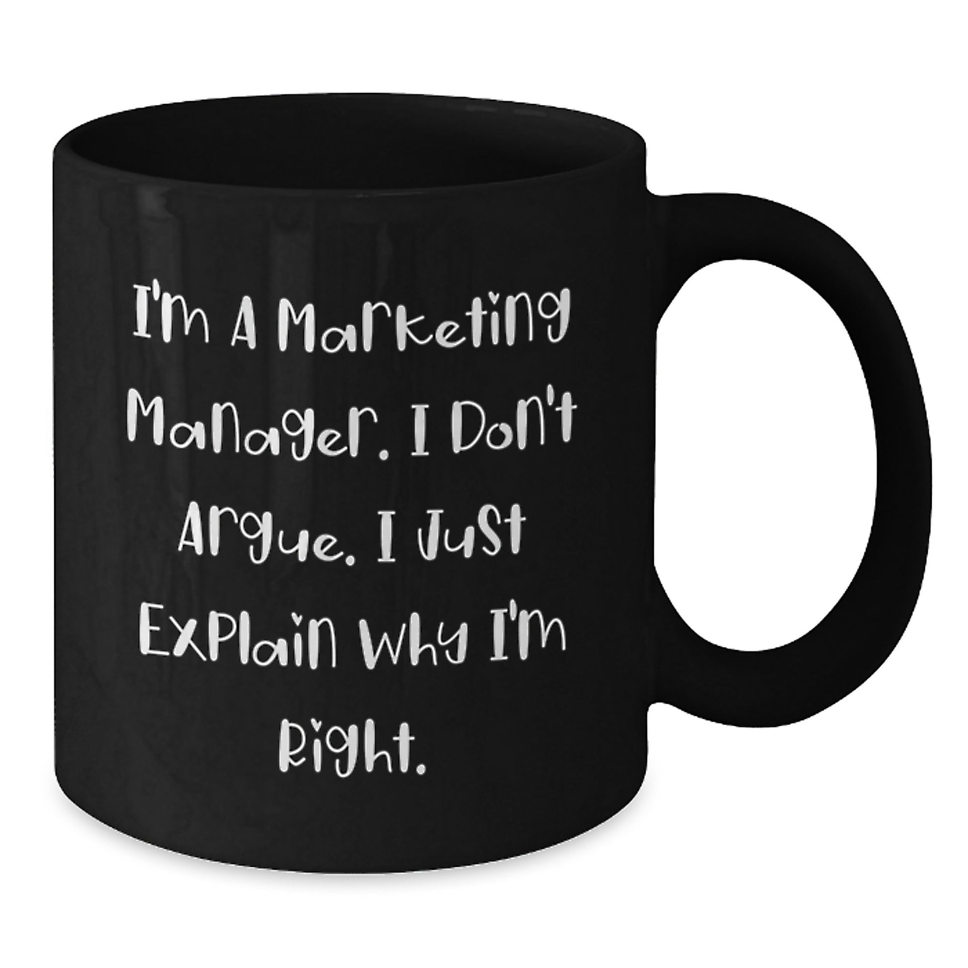 Funny Marketing Manager Black Coffee Mugs, Gifts from Men to Marketing Manager Friends, Unique Christmas Unique Gifts for Marketing Manager - Additional