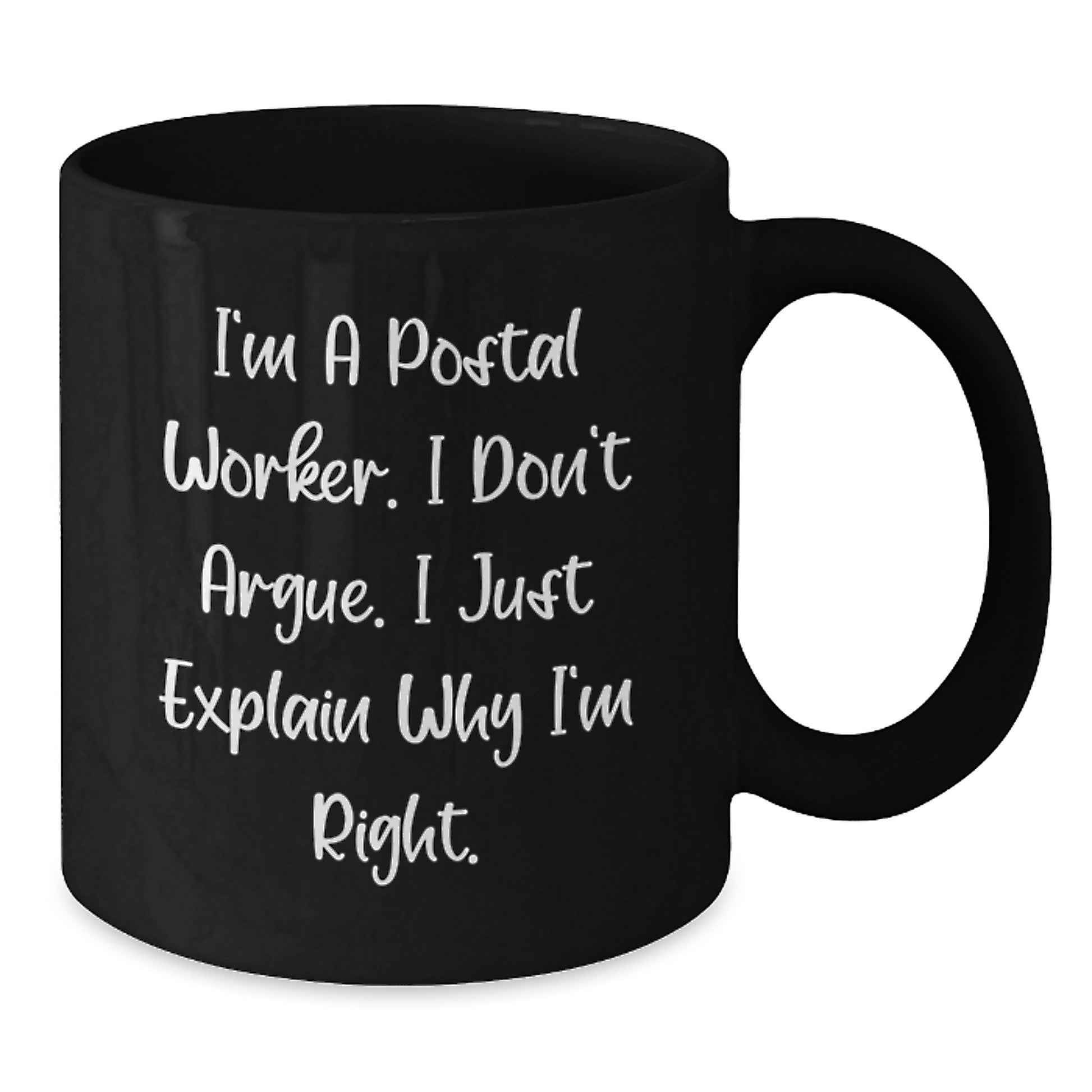 Funny Postal Worker Gifts for Men - Black Coffee Mug - Gifts from Family for Christmas Unique - Additional
