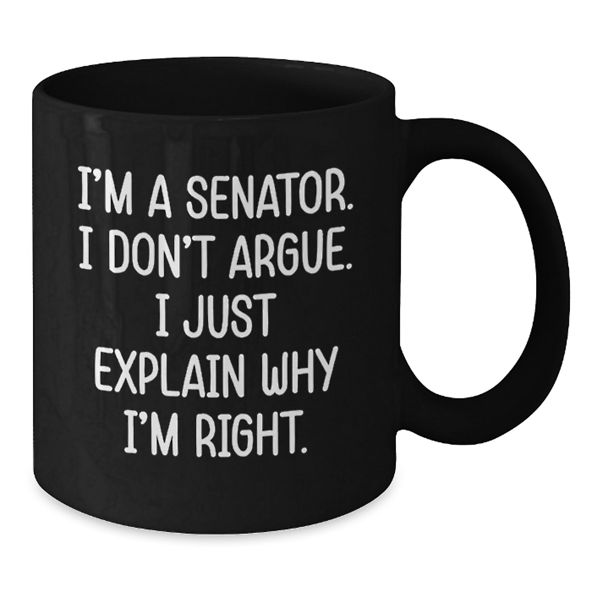 Funny Senator Gifts, Black Coffee Mug for Senator Friends or Family, Christmas Unique Presents from Men to Women, Senator Black Coffee Mug - Additional