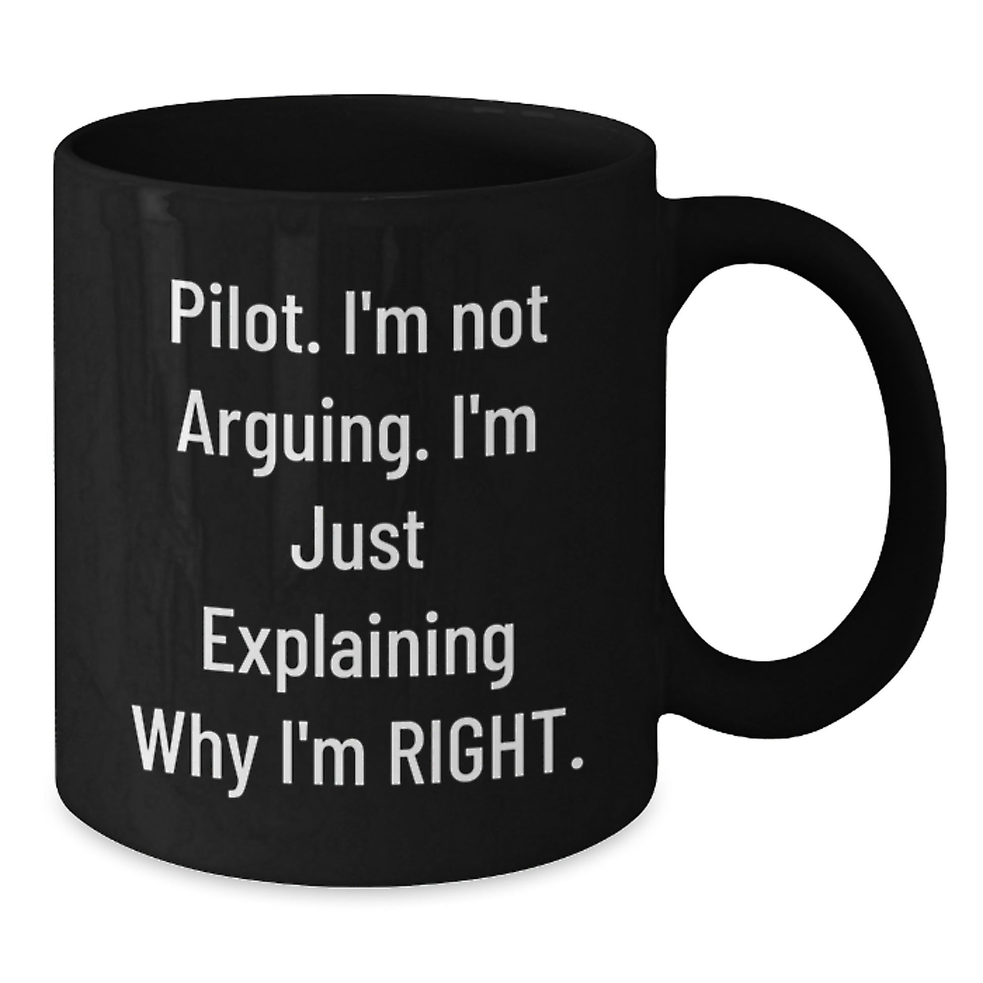 Pilot Gifts from Friends - Funny Black Coffee Mug for Pilot Lovers - Christmas Unique Gifts for Pilot Men - Pilot Humor Mugs - Additional
