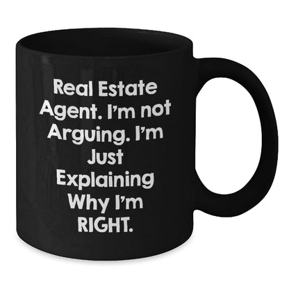 Funny Real Estate Agent Gifts - Gifts from Friends for Real Estate Agent Men, Black Coffee Mug with Christmas Quote, Real Estate Agent Humor, Encouragement - Additional