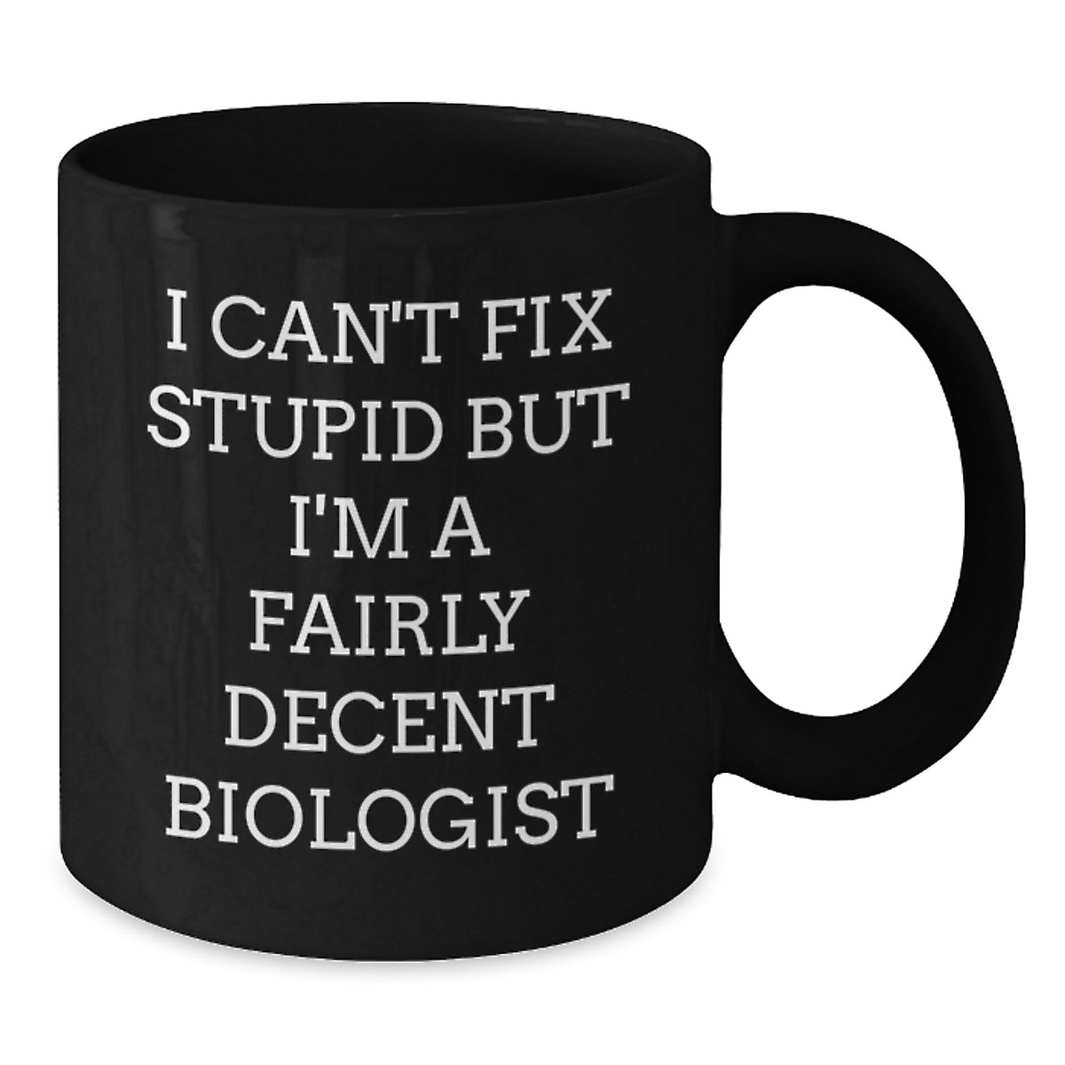 Funny Biologist Gifts for Him - I'm A Fairly Decent Biologist Black Coffee Mug, Perfect for Christmas Unique Presents from Men to Family - Additional
