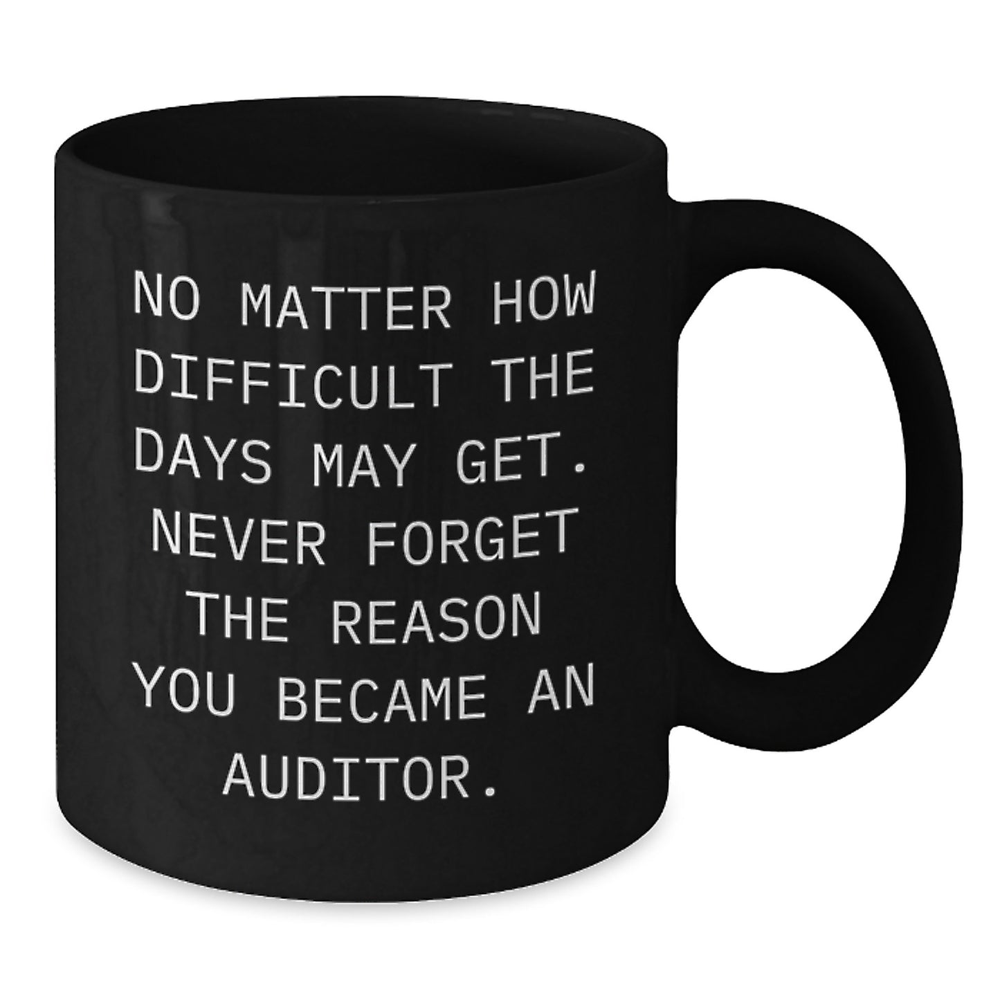 Funny Inspirational Gifts for Auditors - Black Coffee Mug, Never Forget the Reason You Became an Auditor, Perfect Auditor Gifts from Friends, Coworkers, or Family this Christmas - Additional